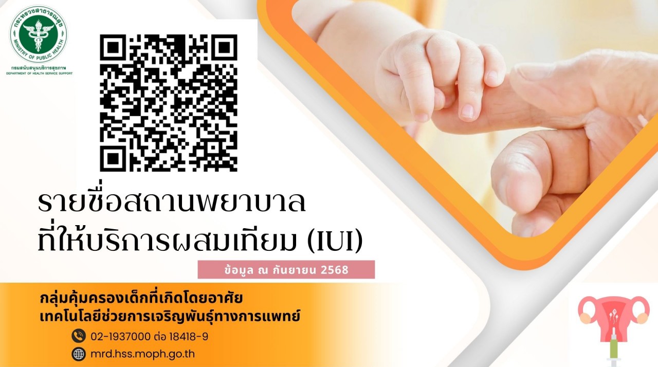 รายชื่อสถานพยาบาลที่ได้ยื่นคำขอลงทะเบียนการให้บริการผสมเทียม (IUI)
